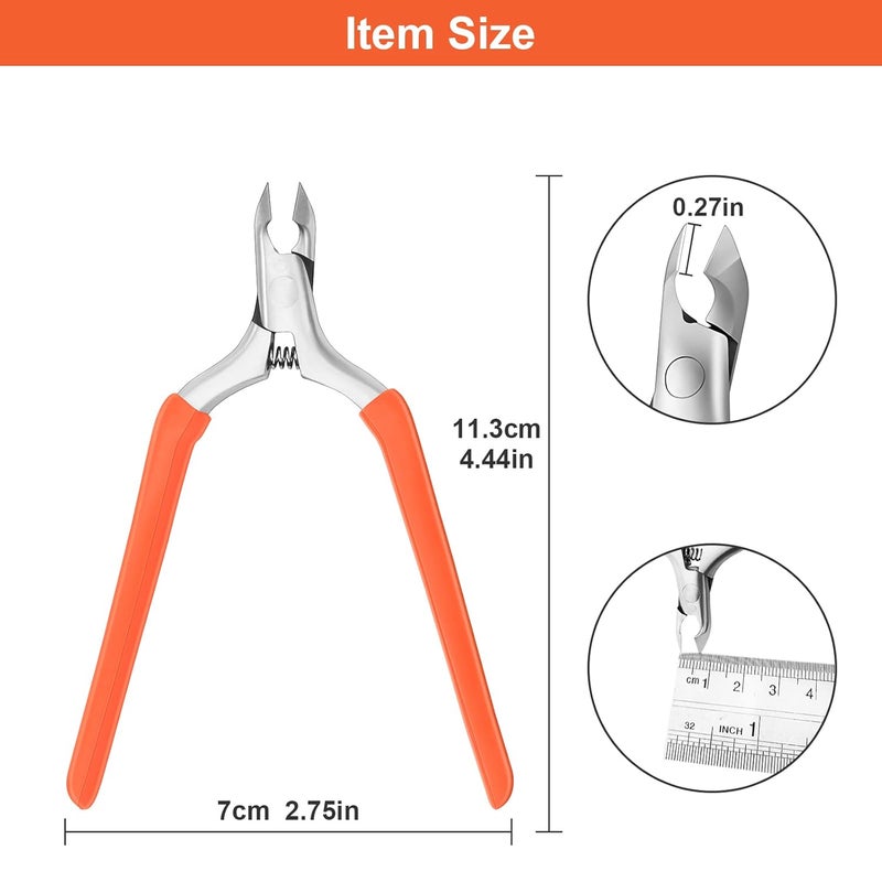 CGBE Cuticle Trimmer, 3/4 Jaw Extremely Sharp Cuticle Nippers, Professional Nail Cuticle Trimmer Tools, Non-slip Silicone Handle Cuticle Clipper for Nail Care Pedicure Manicure Nail (Orange) - Image 3